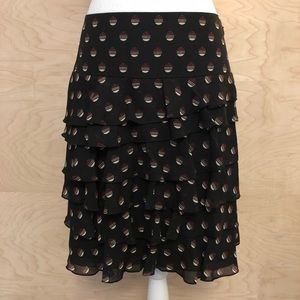 NWT Ann Taylor LOFT Tier Layer Flutter Skirt
